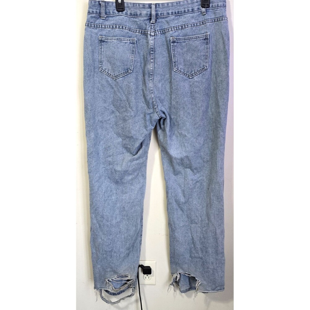 Romwe XL Graffiti Jeans Distressed Rainbow Cloud Streetwear Festival Y2K Style - Picture 2 of 16